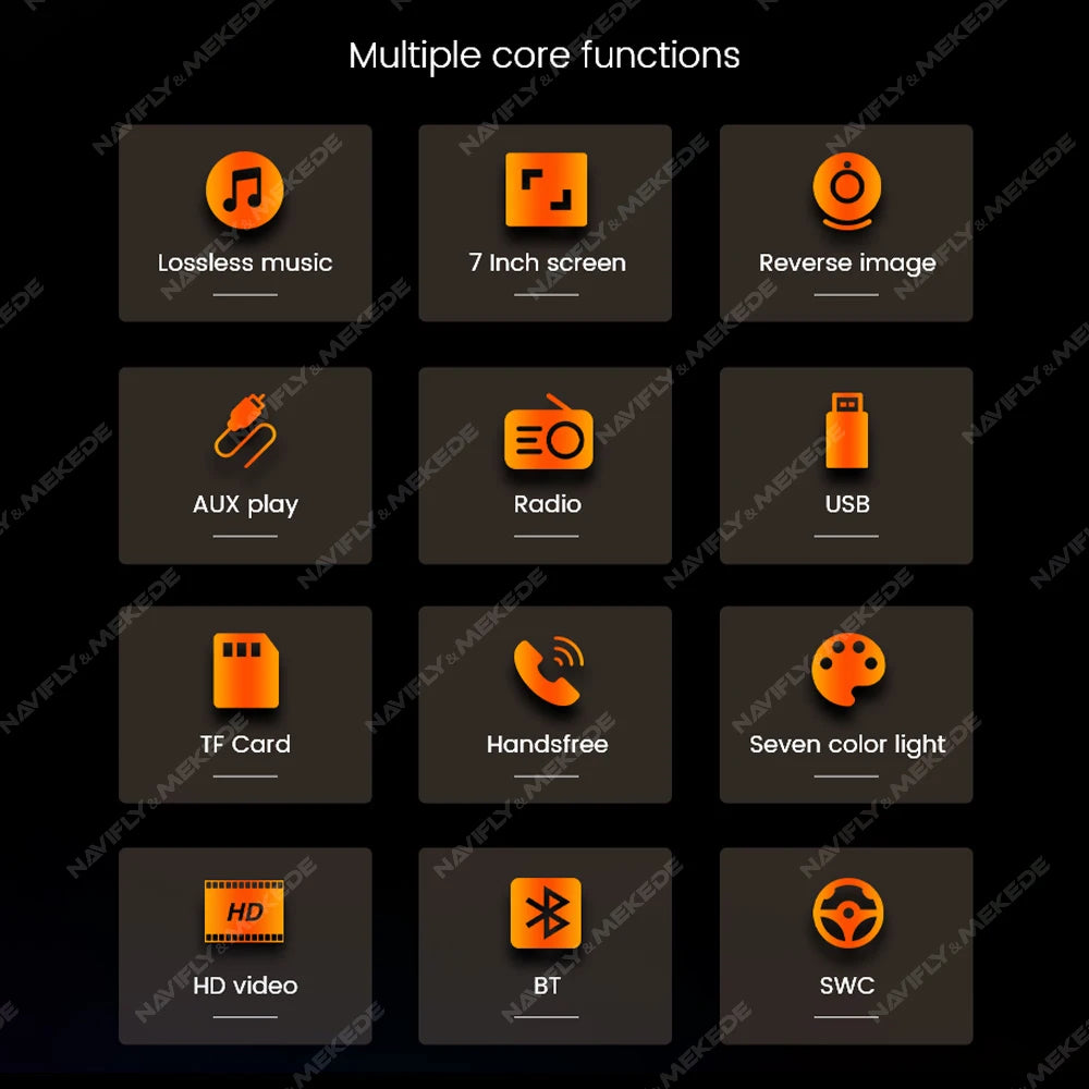 Reproductor Multimedia MP5 para Automóvil de 7 Pulgadas - Pantalla Táctil HD, Sistema Inteligente, Soporte para Cámara de Reversa y Conexión Mirror Link