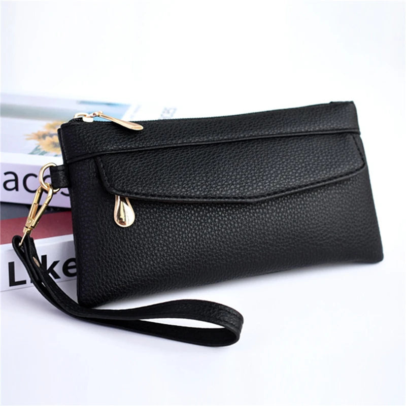 Women's Portable Fashion Wallet PU Leather Hangbag Female Long Clutch Purses Coin Pocket Phone Pocket For Ladies Money Bag