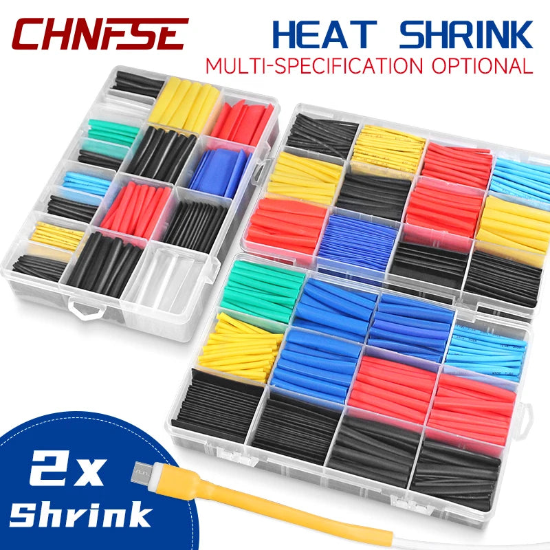 Kit de Tubos Termorretráctiles 2:1 - 127/164/328/140/530/560/580/780 Piezas de Poliolefina Aislante para Cables y Alambres