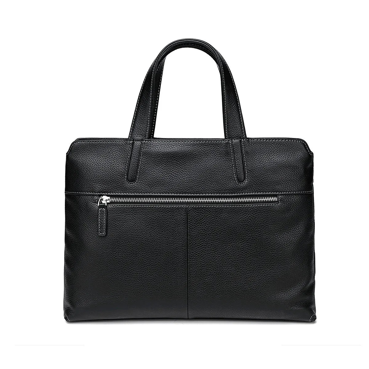 Maletín de Cuero Genuino de Lujo para Hombre BISON DENIM - Maletín de Negocios con Piel de Vaca Suave, Tote de Oficina para Laptop y Documentos