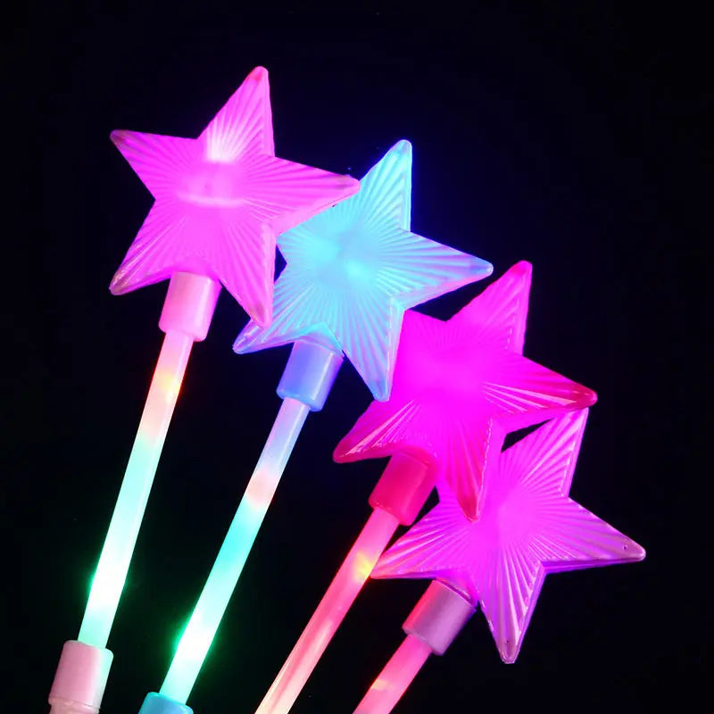 Varita de Estrella de Cinco Puntas con Luces LED - Juguete Luminoso para Niños en Fiestas de Navidad y Halloween