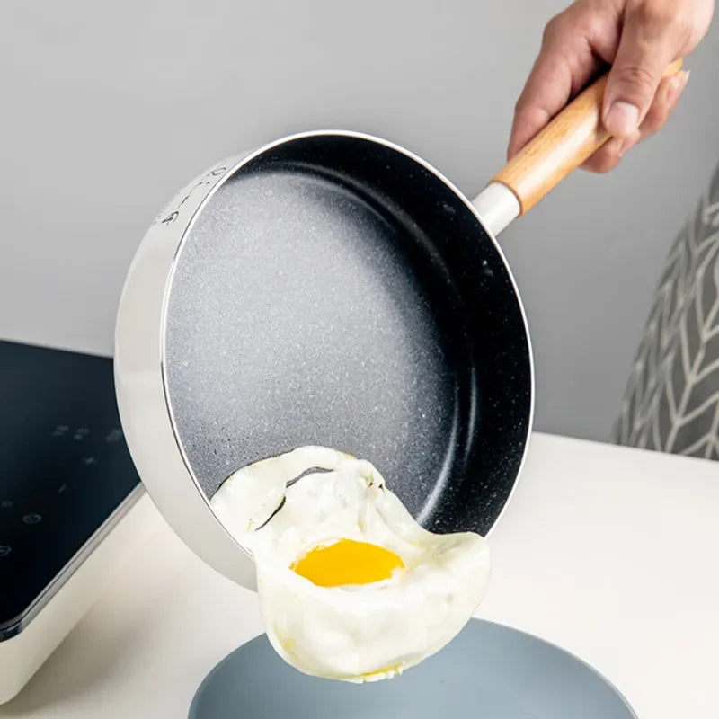 Sartén antiadherente para cocina de inducción, sartén para Wok de 20cm, sartén para panqueques, bistec para el hogar, sartén para huevos, estufa de Gas, cacerola Universal duradera