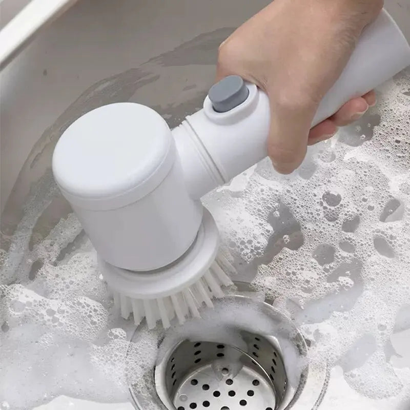 Brocha de Limpieza Eléctrica Multiusos para Cocina y Baño - Cepillo Inalámbrico Portátil para Platos, Ollas y Sartenes