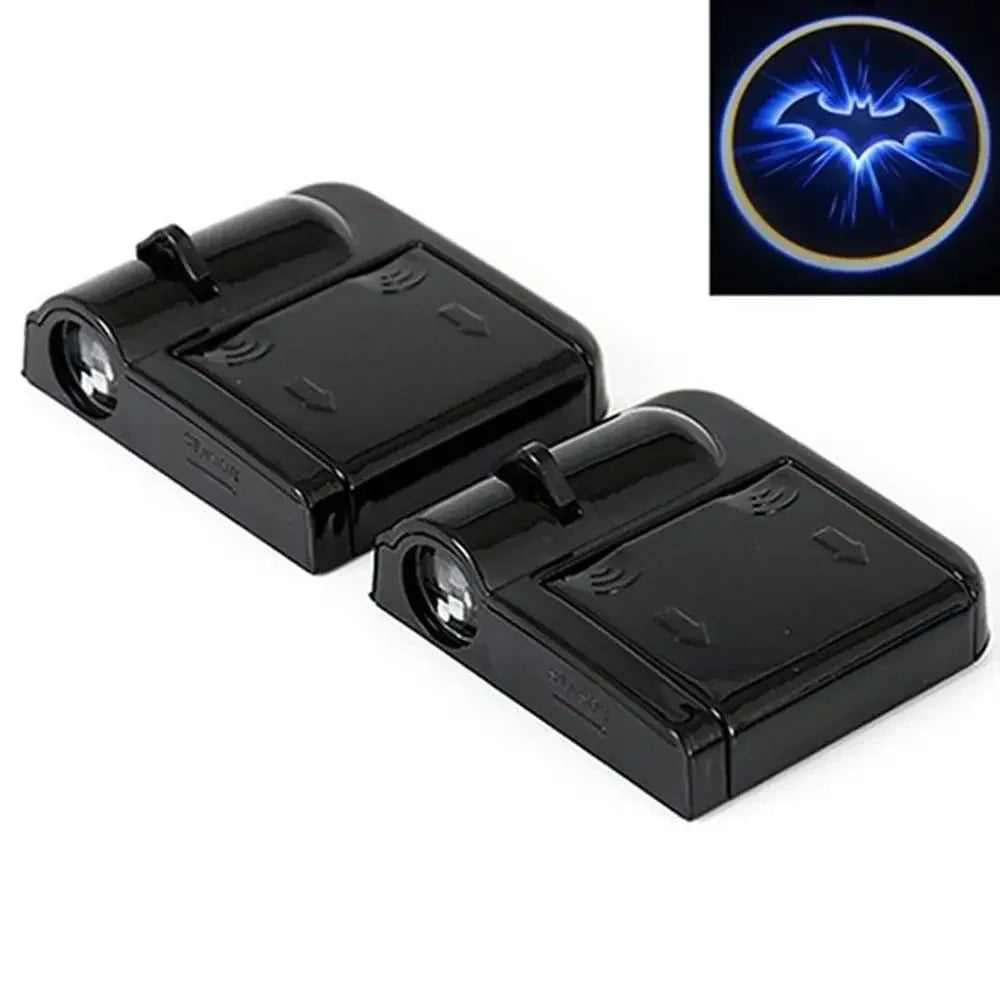 Luces LED Proyector de Logo Murciélago para Puertas de Automóvil – Decoración Inalámbrica de Sombra, 2 Piezas