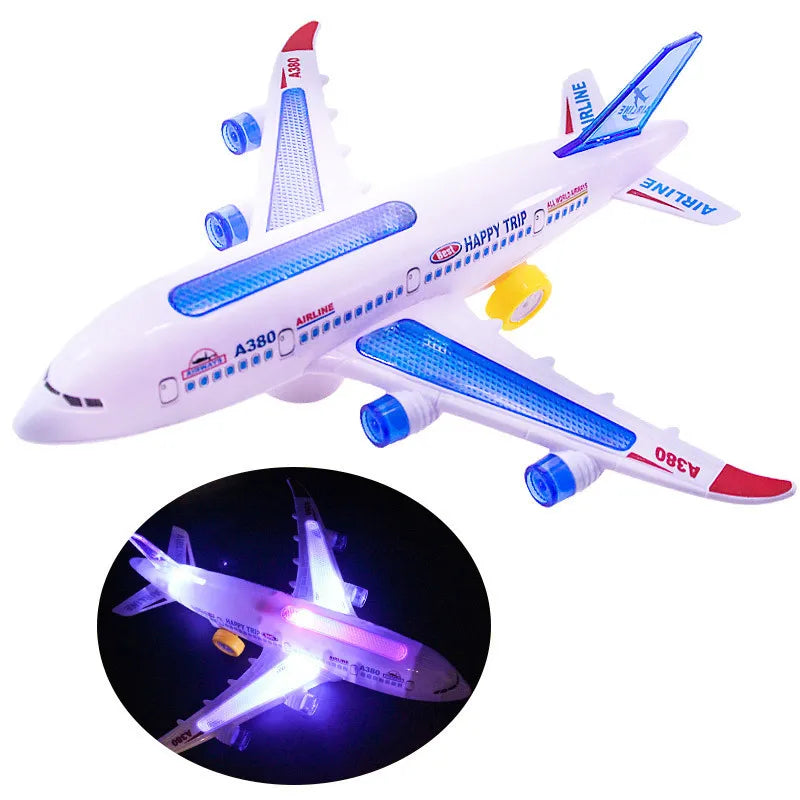 Avión de Juguete Infantil con Luces LED y Sonido – Modelo de Avión para Armar DIY, Juguete Eléctrico para Niños, Regalo de Cumpleaños para Niños
