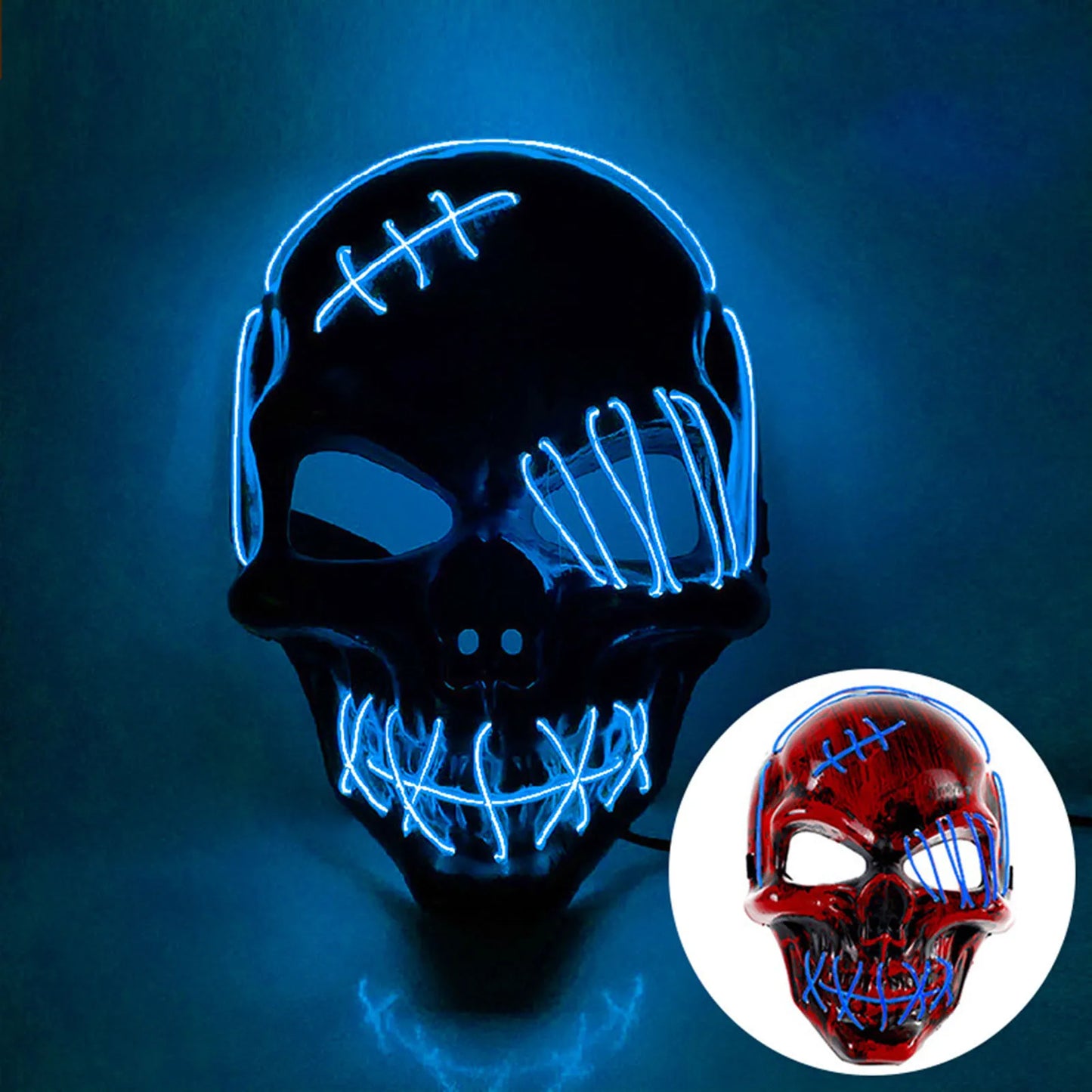 Máscara Luminosa de Un Ojo para Halloween, Accesorios de Cosplay con Luces LED, Máscara de Horror para Carnaval y Fiesta de Disfraces