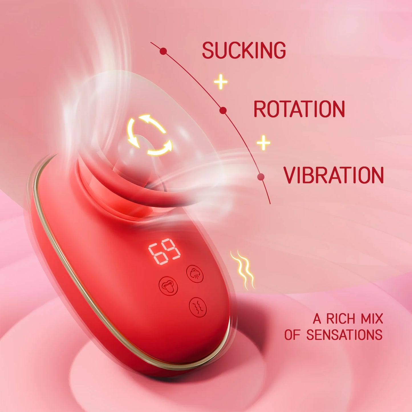 Vibrador de Succión Clitorial 2 en 1 con Lengua Lamiendo y Vibración, Estimulador de Pezones y Masturbador Femenino