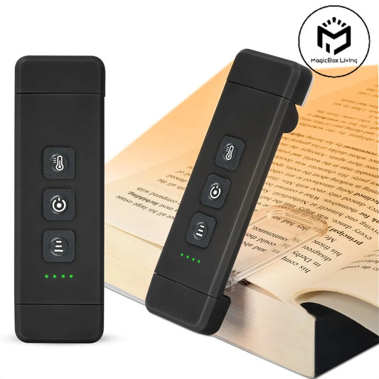 Marcapáginas con Clip, luz de lectura con temporizador, recargable por USB, Mini luz Led portátil, lámpara de lectura para mesita de noche y Escritorio