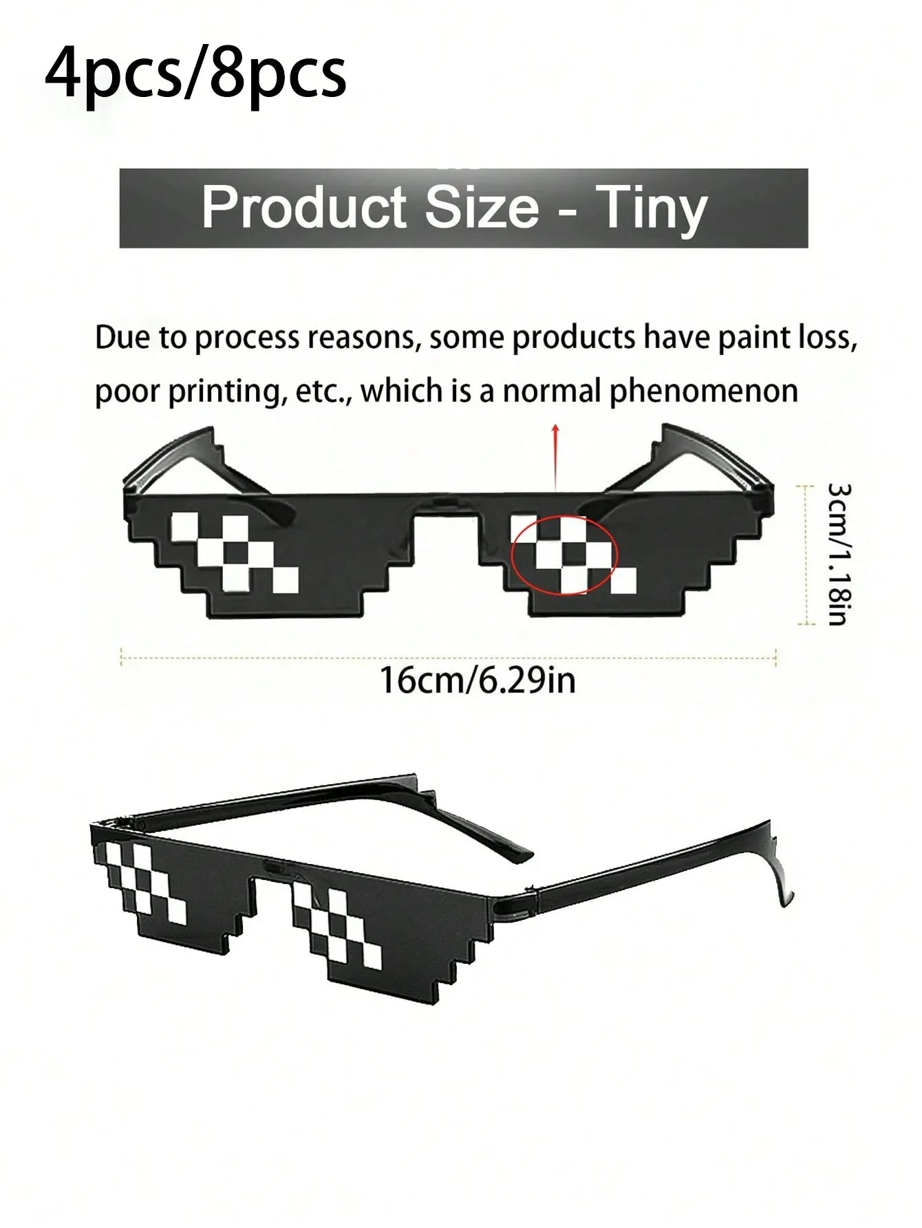 Gafas de Sol Pixeladas de 8 Bits para Adultos y Adolescentes - Paquete de 6 o 20 Piezas, Accesorios para Fiesta y Fotos
