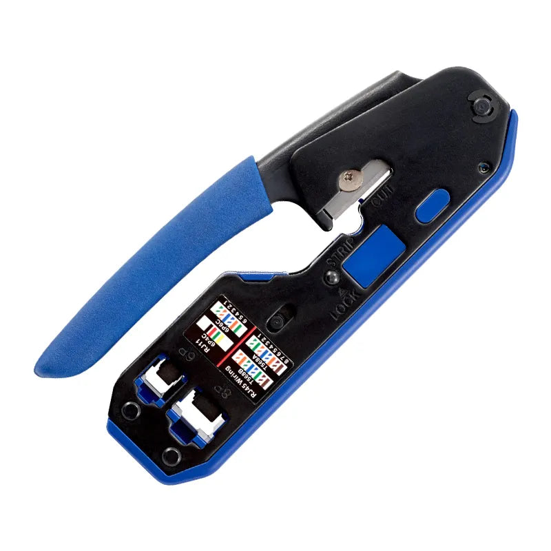 Herramienta de Engarce RJ45 para Redes - Alicate Crimpador de Cable de Red, Pelacables, Cortador - Clips Ethernet RJ45 RJ12 RJ11 Cat6 Cat5e Cat5