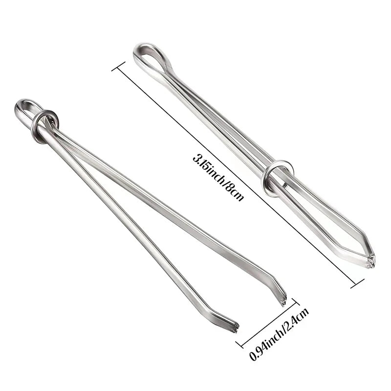 2 Piezas de Clips de Acero Inoxidable para Ropa - Herramientas de Costura DIY, Dispositivos para Pasar Cintas Elásticas y Hilos de Bordado