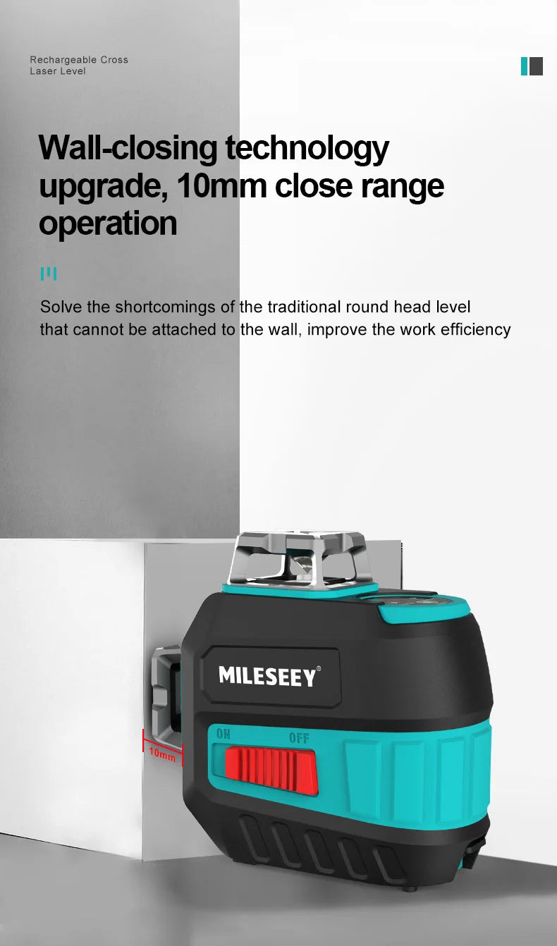 MiLESEEY Nivel Láser 2 Líneas Rojo/Verde, 3D Autonivelante con Trípode y Batería Recargable