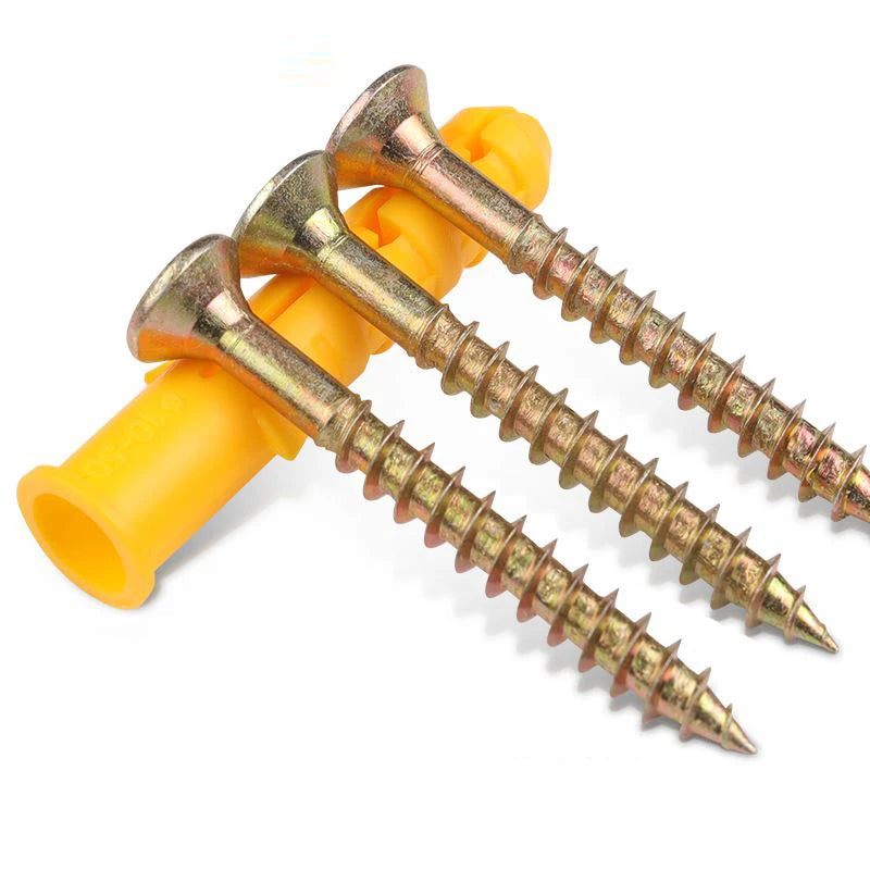 100 Piezas de Anclajes y Tornillos para Pared AIMUNOK – Kit de Surtido con 50 Anclajes de Plástico y 50 Tornillos de Cabeza Plana Philips M6 M8