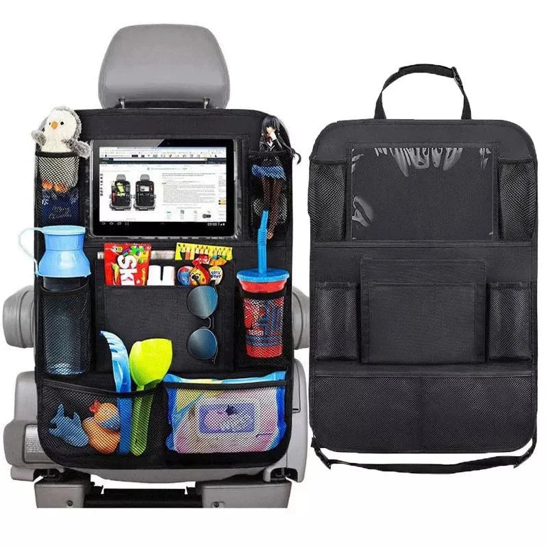 Organizador de Asiento Trasero de Coche con Soporte para Tableta y Protector de Almacenamiento, Impermeable y Duradero para Viajes