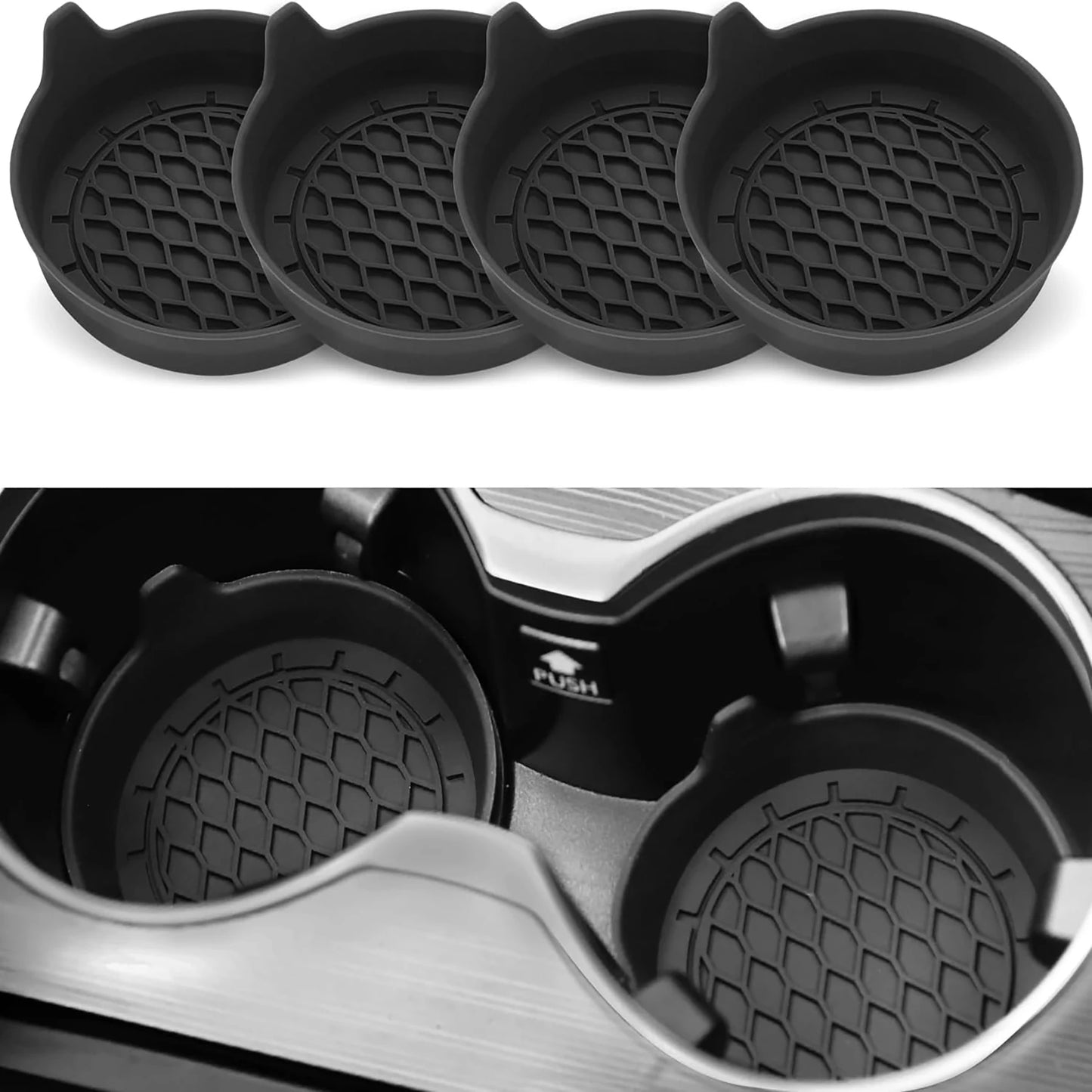 Posavasos Antideslizante de Silicona para Coche, Alfombrilla Decorativa para Soporte de Bebidas, Accesorio Interior de Vehículo
