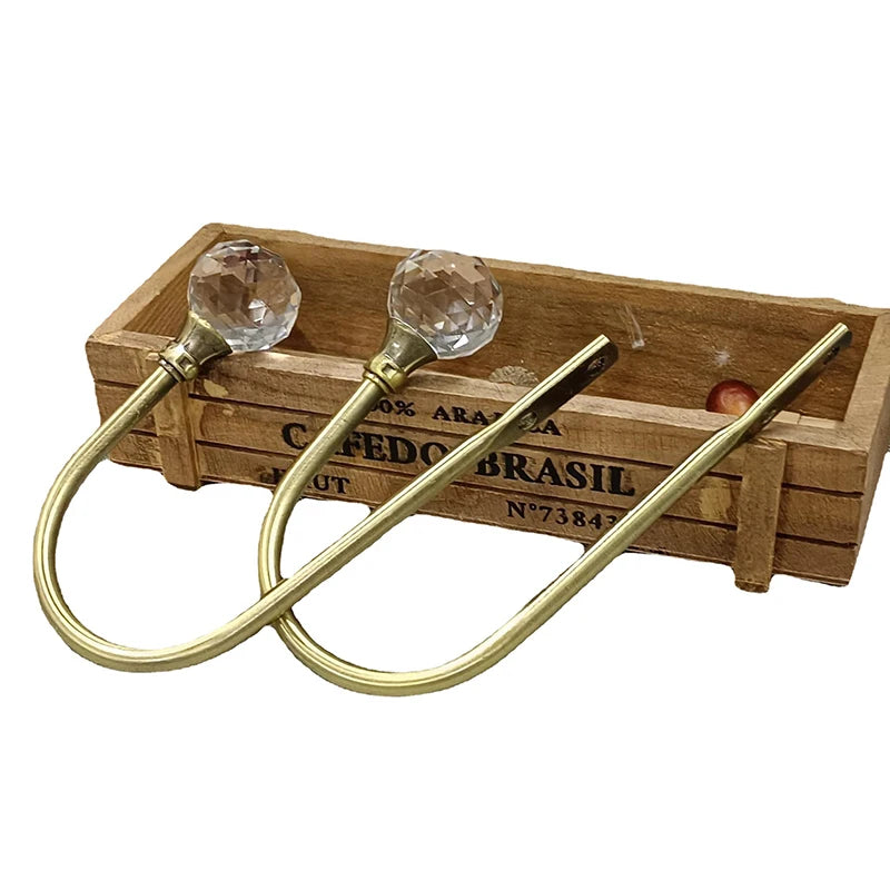 Grilletes de Metal Plateado en Forma de U para Ventana - Ganchos de Amarre de Cortina, 2 Piezas