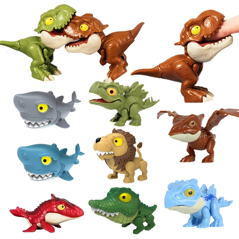 Modelo de Dinosaurio Tiranosaurio Rex Móvil con Mandíbulas de Juguete – Dinosaurio Biting Finger Movible para Niños y Adultos
