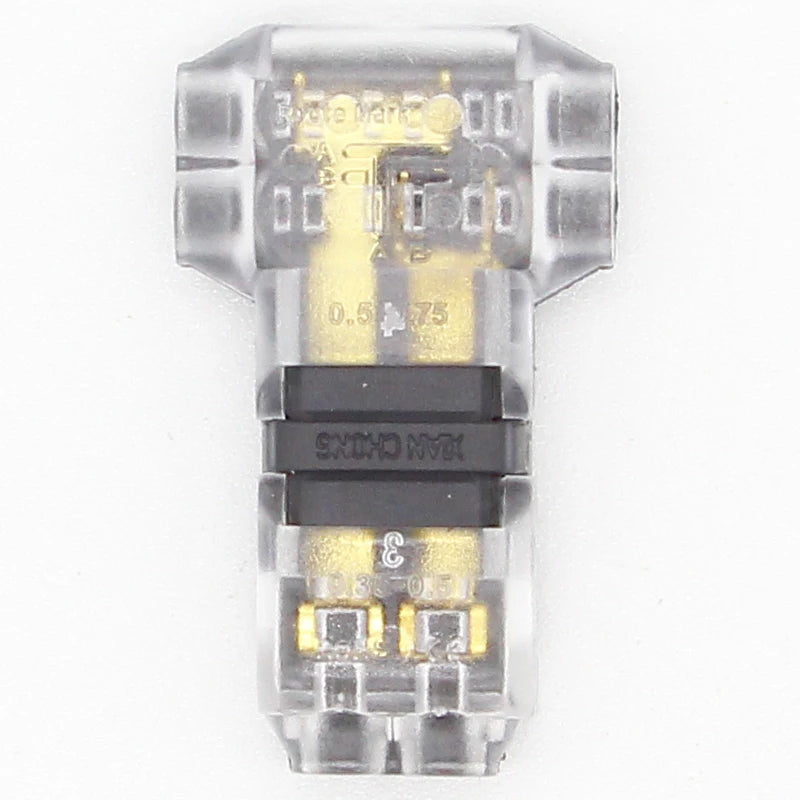 Conector Universal Compacto de Cableado en Forma de T con Palanca AWG 18-24, 5 Piezas, 2 Pines, 300V 10A