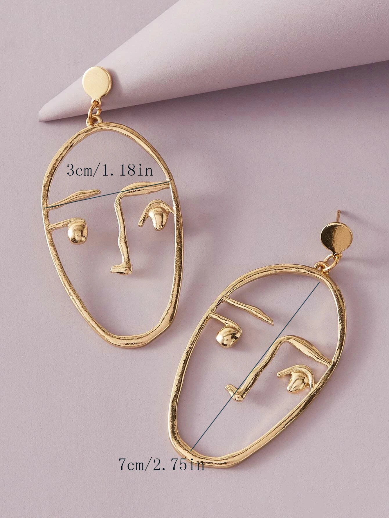 Pendientes de Cara Divertida para Mujer – Aretes Asimétricos Creativos, Un Par, Nuevo Diseño