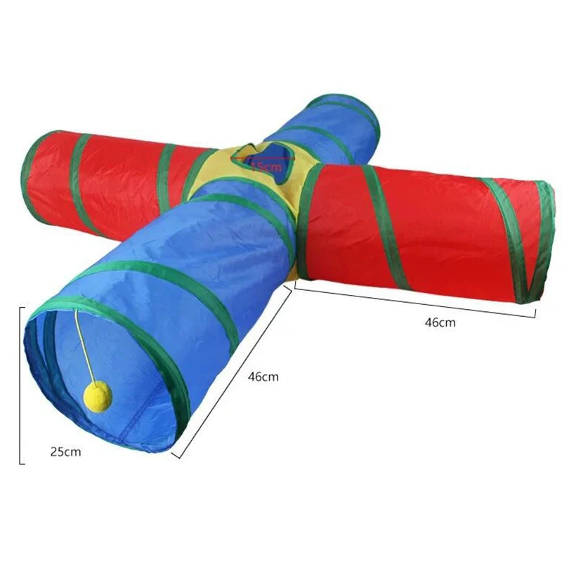 Sonajero para Gatos y Túnel de Papel Arrugado, Juguetes para Gatos Pequeños, Túnel Plegable de Poliester y Algodón, Tienda y Juguetes para Gatos, 21 Piezas