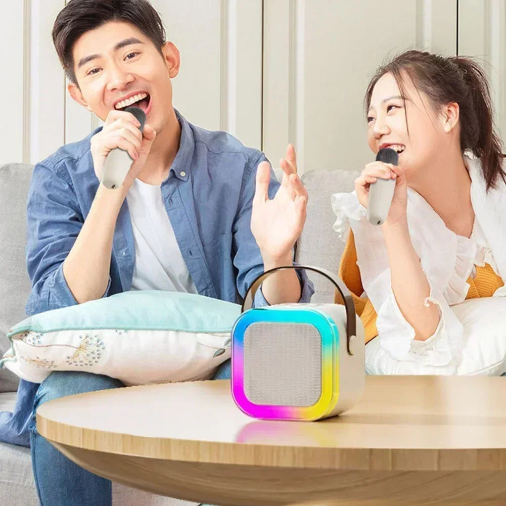 Máquina de Karaoke Bluetooth K12 Portátil - Sistema de Altavoces PA con 1-2 Micrófonos Inalámbricos | Regalos Perfectos para Niños y Familias