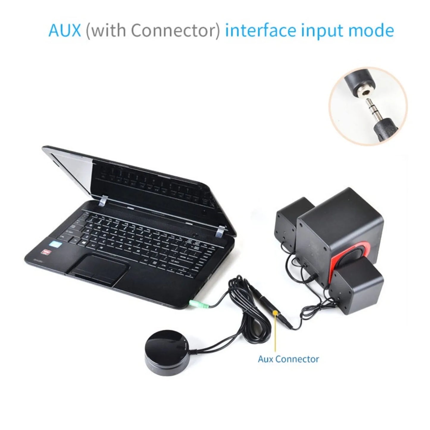 Controlador de Volumen de Audio con Cable Aux de 3.5mm, Ajuste de Volumen para Altavoces y Sistema Amplificador