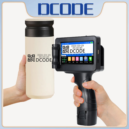 DCODE Impresora Portátil de Inyección de Tinta 1755PLUS - Máquina de Impresión QR, Código de Barras, Fecha y Más, 12.7mm