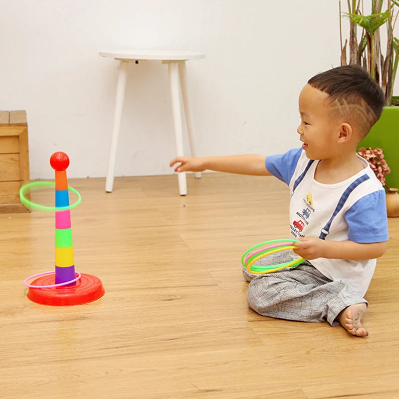 Juego de Lanzamiento de Anillos y Apilamiento de Copas para Niños - Juego Interactivo de Padres e Hijos al Aire Libre