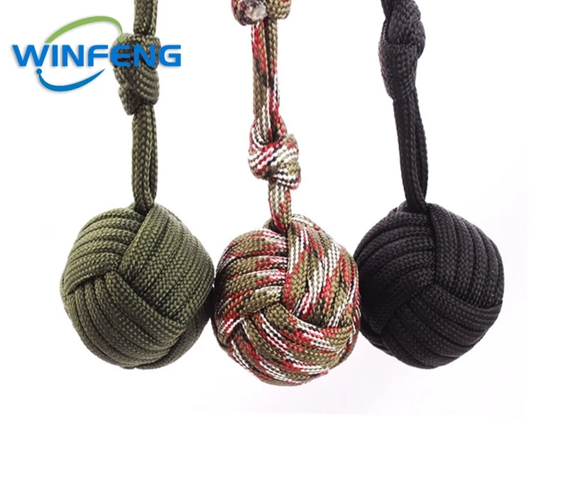 Llavero de puño de mono con cordón de autodefensa para mujer, protección de seguridad al aire libre, bola de acero Personal, arma de supervivencia