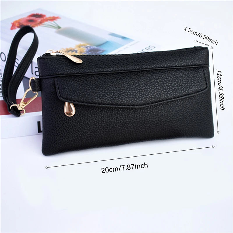 Women's Portable Fashion Wallet PU Leather Hangbag Female Long Clutch Purses Coin Pocket Phone Pocket For Ladies Money Bag
