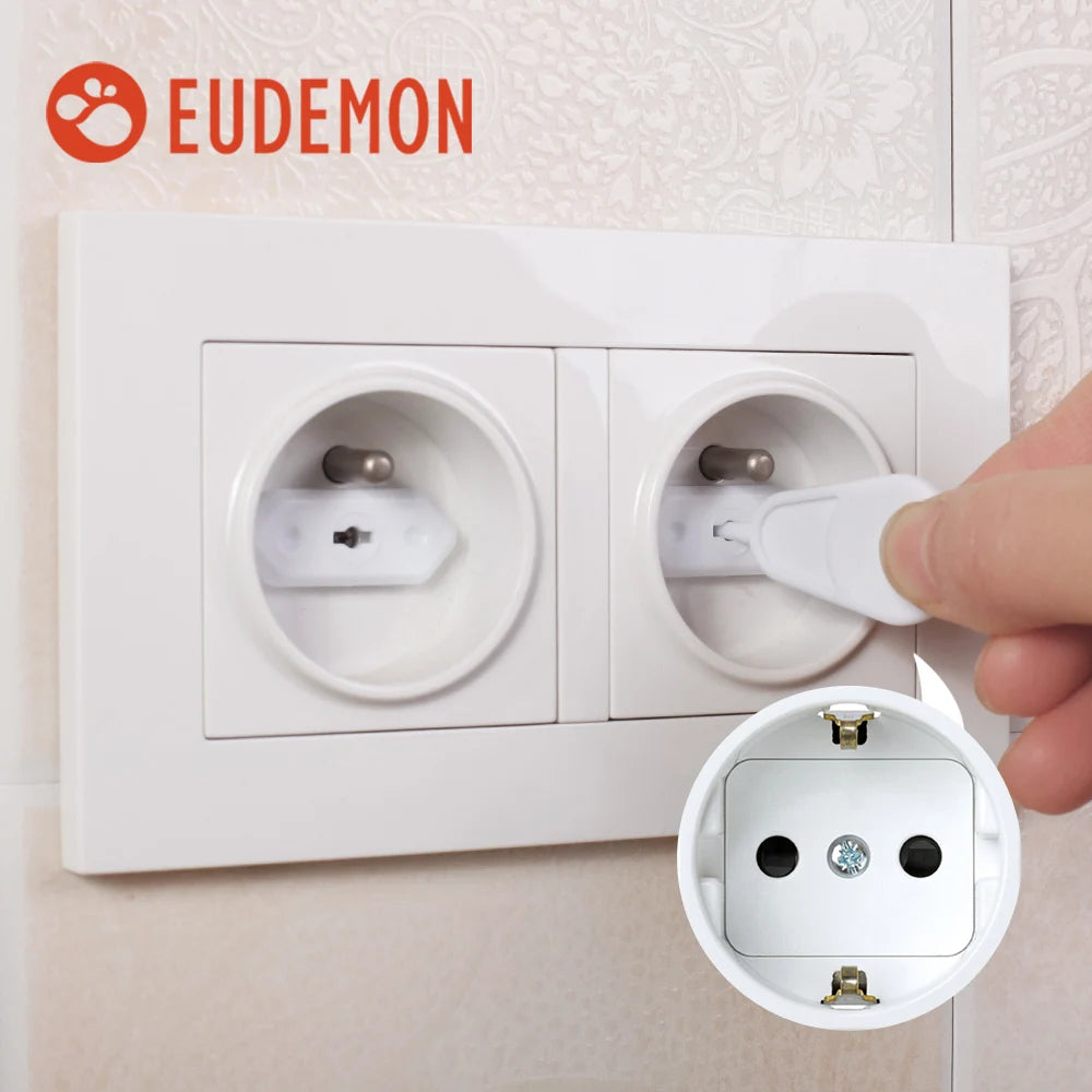 EUDEMON-toma de corriente Universal, Protector de seguridad antieléctrico para bebé, Protector de enchufe, 20 piezas