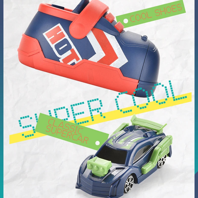 Coche de Catapulta Creativo con Ejección - Juguete Competitivo para Niños - Racing Inercial con Zapato Lanzador