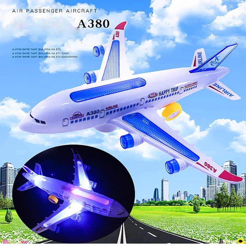 Avión de Juguete Infantil con Luces LED y Sonido – Modelo de Avión para Armar DIY, Juguete Eléctrico para Niños, Regalo de Cumpleaños para Niños