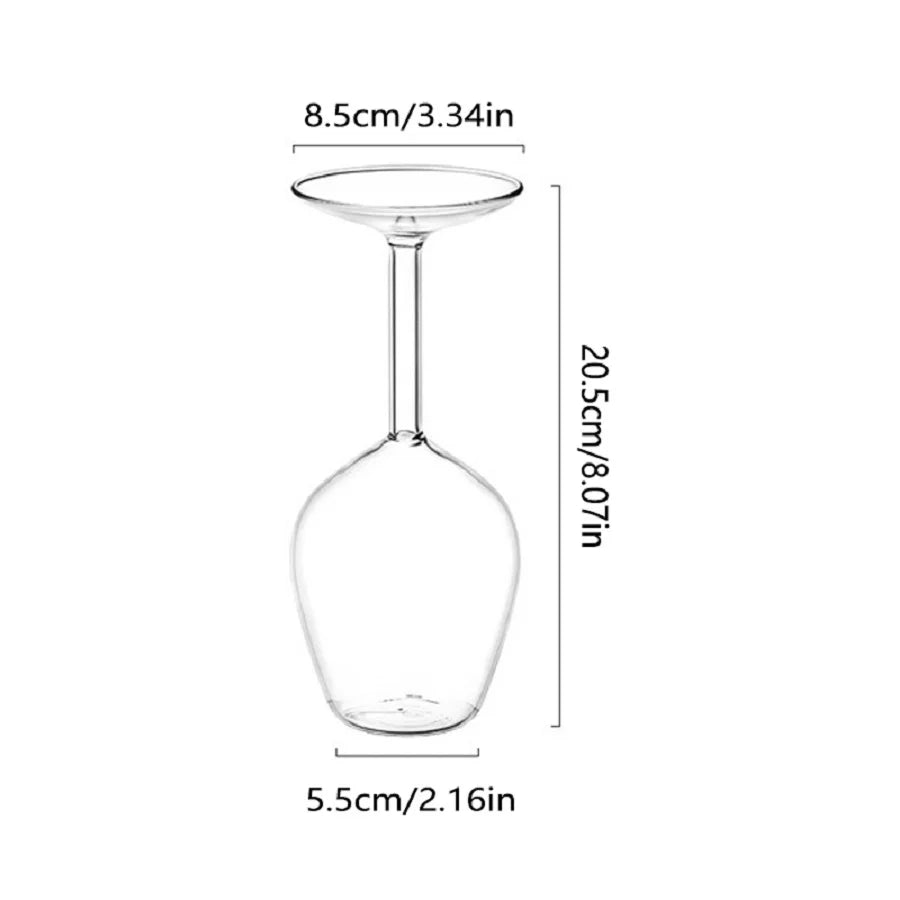 Copa de Vino Invertida 13.5oz | Regalo Único para Cócteles, Licores y Decoración de Bar en Casa
