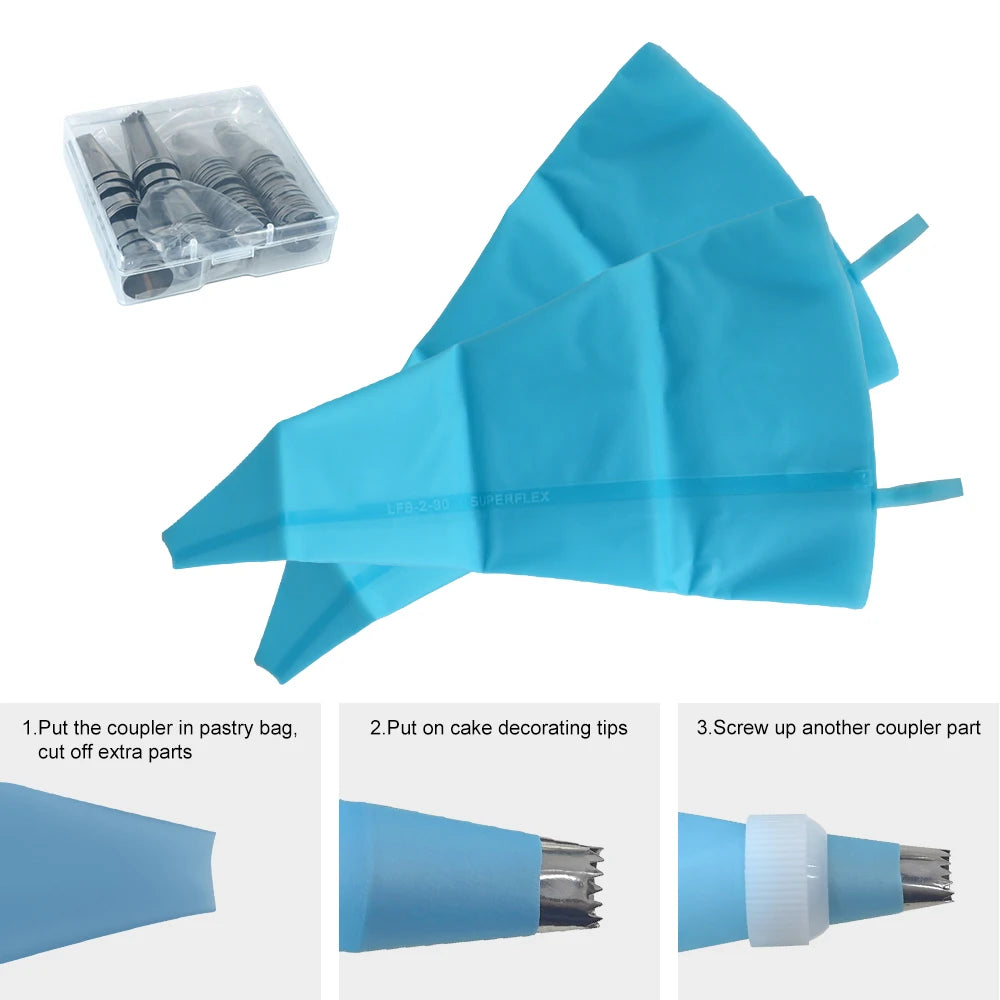 Kit de Herramientas de Decoración para Pasteles de 137 Piezas | Set con Base Giratoria, Boquillas y Bolsas para Repostería