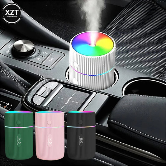 Humidificador de Aire Mini para Auto con Luz Nocturna LED - Difusor de Aceites USB Portátil con 2 Modos