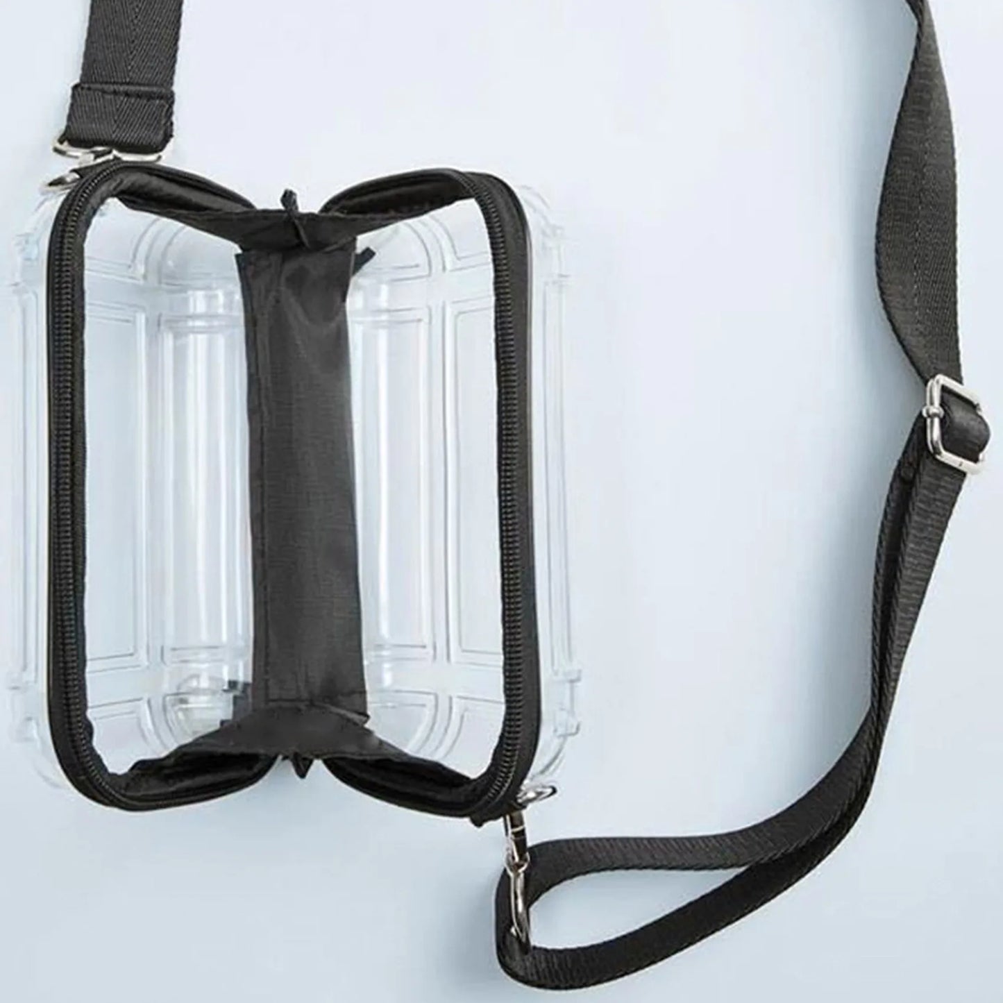 Bolso Bandolera Transparente Impermeable - Tote de Viaje Multifuncional para Compras y Almacenamiento - Ideal para Teléfonos y Accesorios (18 x 11 x 5 cm)