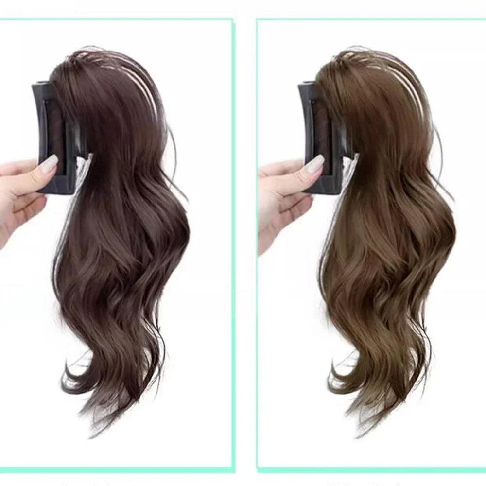 Peluca rizada de cola de caballo alta para mujer, de 30cm, cabello largo, Clip de tiburón trenzado, fuente de cascada, moda
