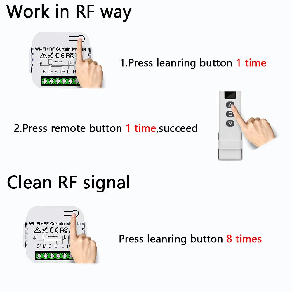 Interruptor de Cortina Inteligente WiFi Tuya - Controlador Eléctrico para Persianas y Puertas Enrollables, Control por App y Voz, Compatible con Alexa y Google Home