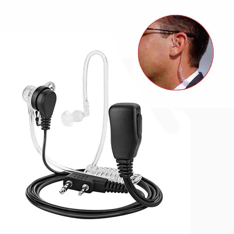 Auricular 2 Pin PTT MIC Baofeng Tubo Acústico Antirradiación | Micrófono y Earpiece para Walkie Talkie de Dos Vías
