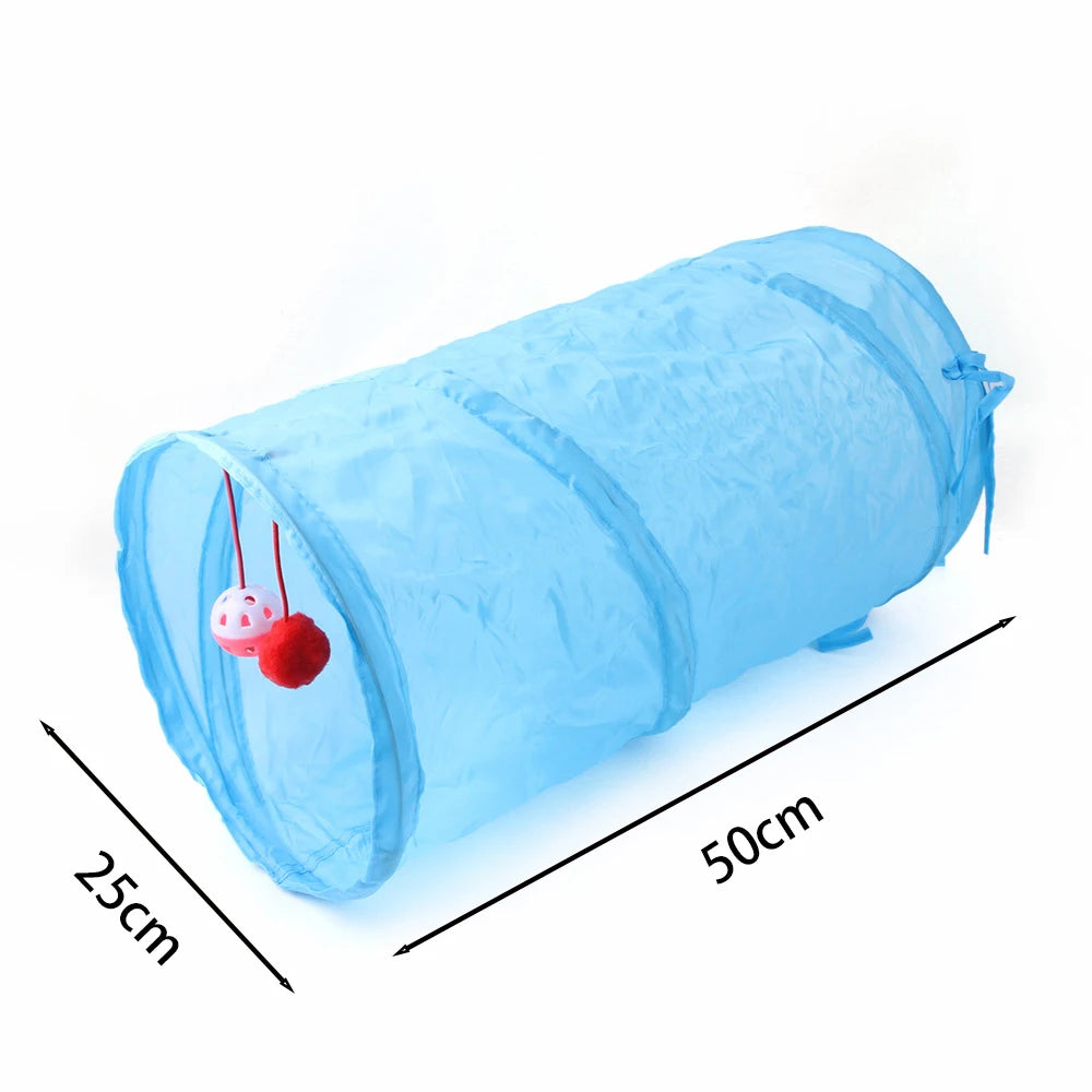Sonajero para Gatos y Túnel de Papel Arrugado, Juguetes para Gatos Pequeños, Túnel Plegable de Poliester y Algodón, Tienda y Juguetes para Gatos, 21 Piezas