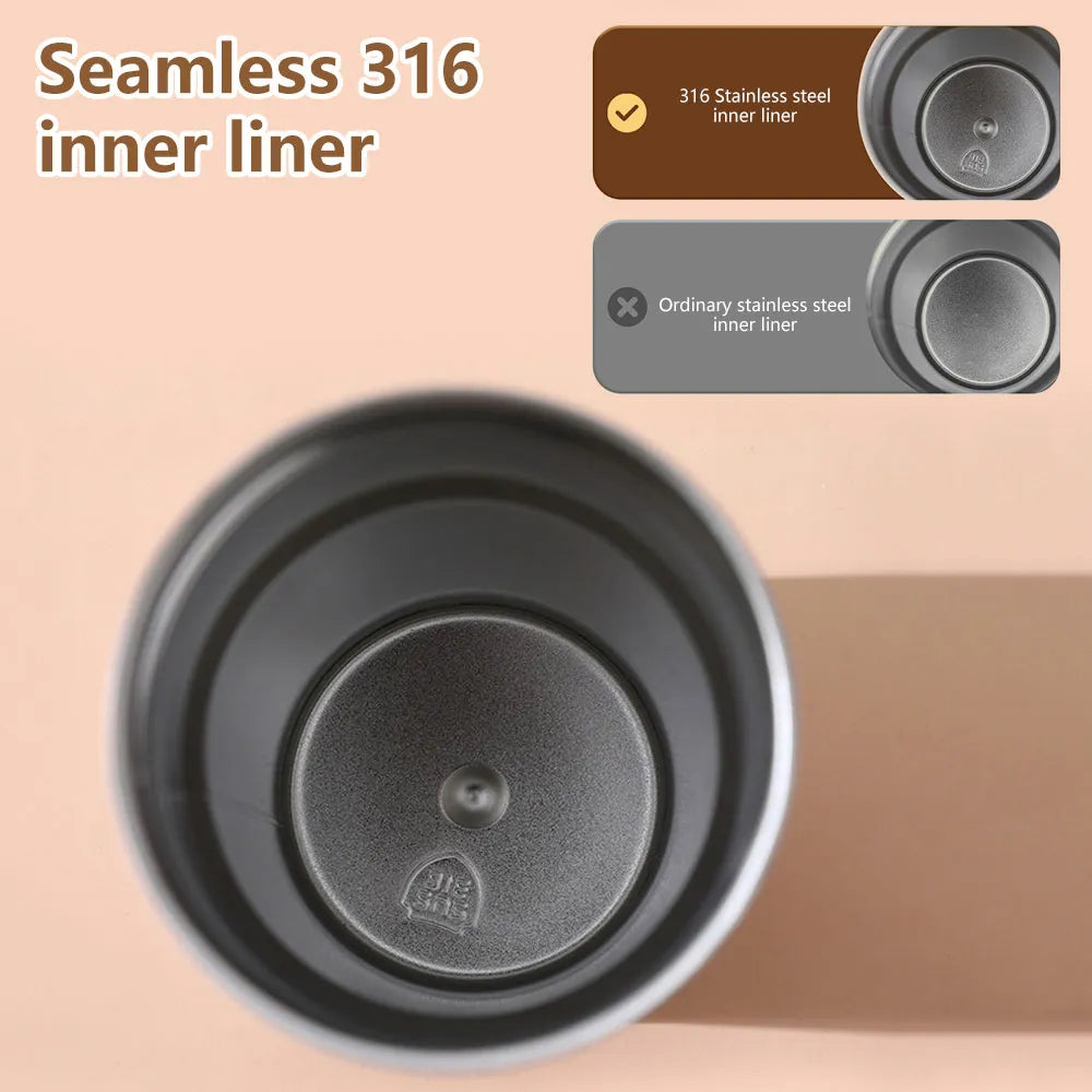Termo Inteligente con Pantalla LED de Temperatura - Taza de Café de Acero Inoxidable 316 - Termo Portátil al Vacío