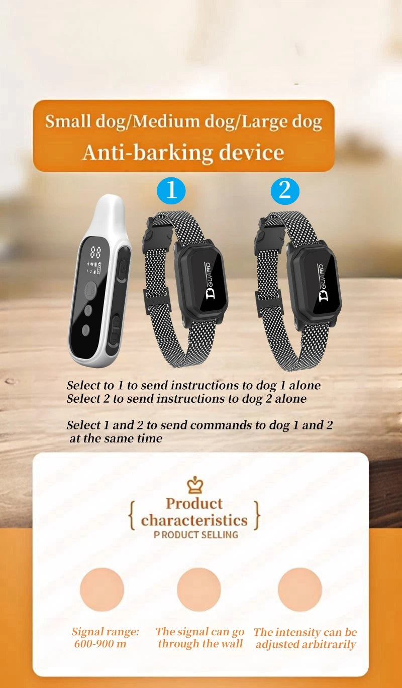 Collar de Entrenamiento para Perros Digital de 800m, Impermeable, Recargable, con Control Remoto y Pantalla LCD para Perros de Todos los Tamaños, Shock, Vibración y Sonido