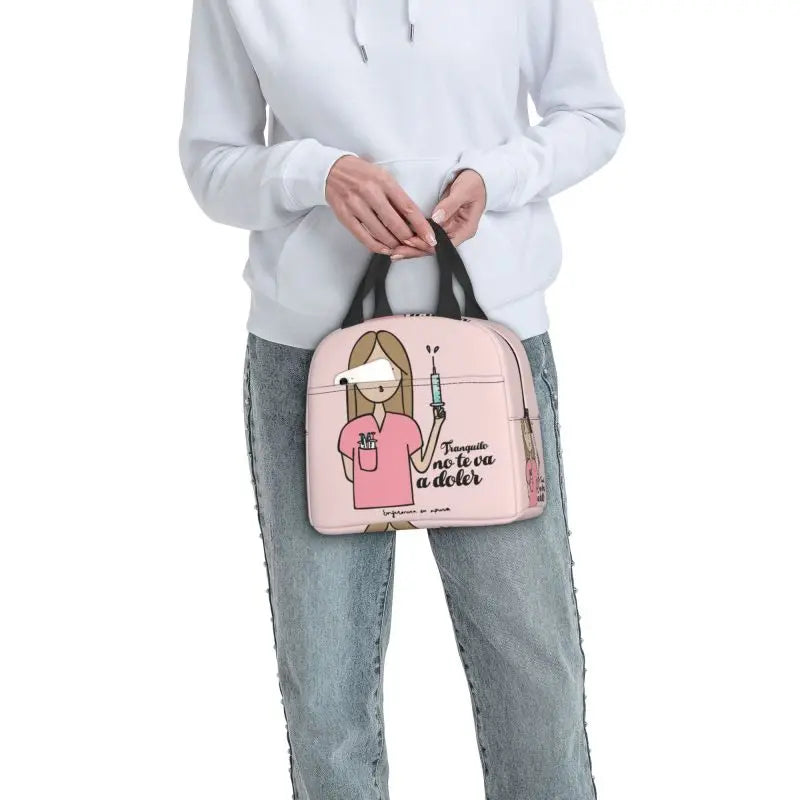 Título: Bolsa de Almuerzo Insulada para Mujer con Estampado de Animales en el Bosque, Diseño Moderno y Capacidad Grande, Ideal para Picnic y Trabajo