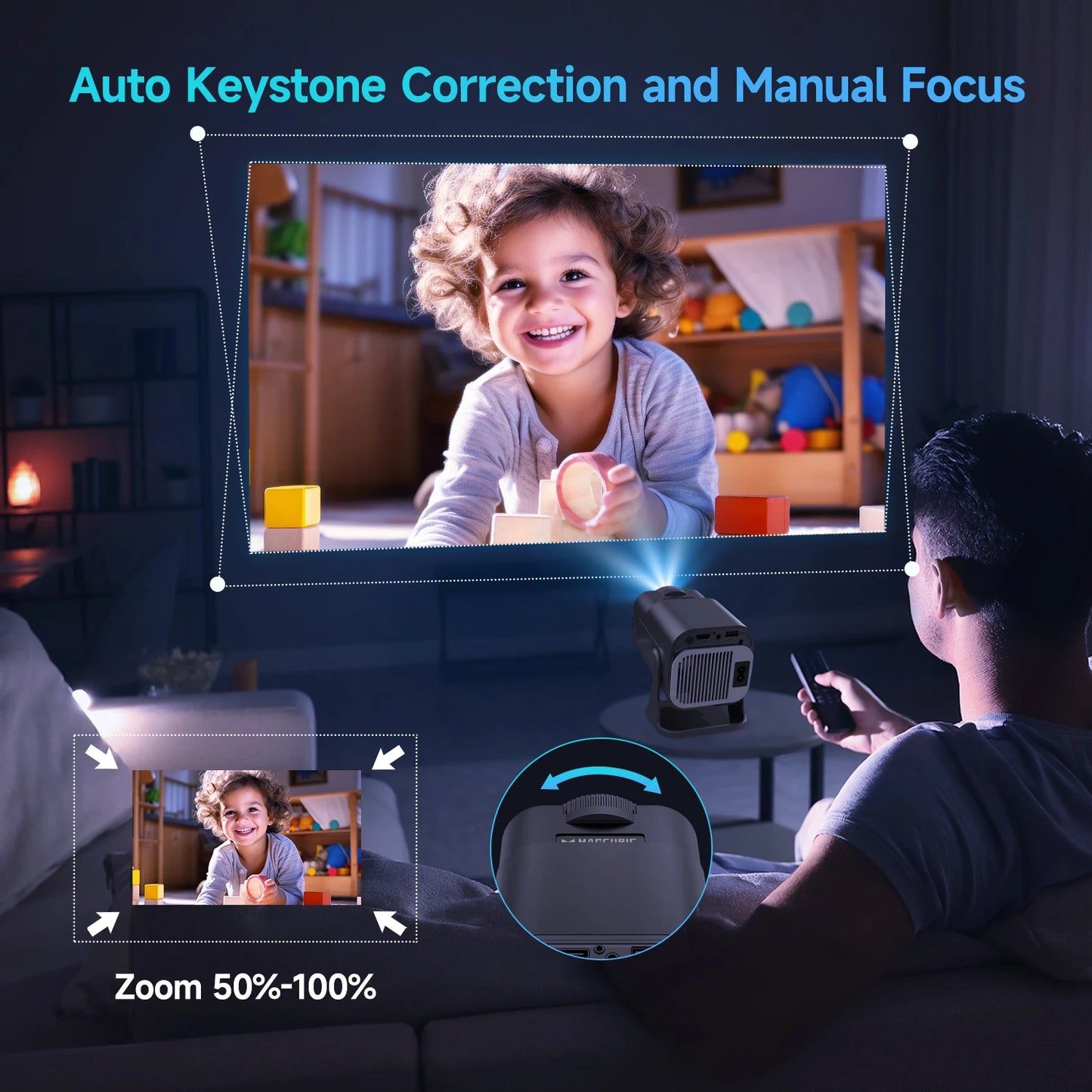 Proyector Portátil Magcubic HY320 720P HD con WiFi6 y Bluetooth 5.0 - Cine en Casa y Exterior, Compatible con 4K y Android 11