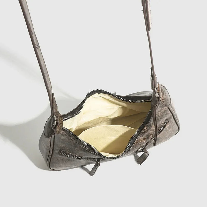 Bolsos Retro con Diseño de Correa, Cuero PU para Mujer 2024, Pequeños Bolsos Vintage Estilo Y2K, Bolsos de Hombro Cruzados de Moda