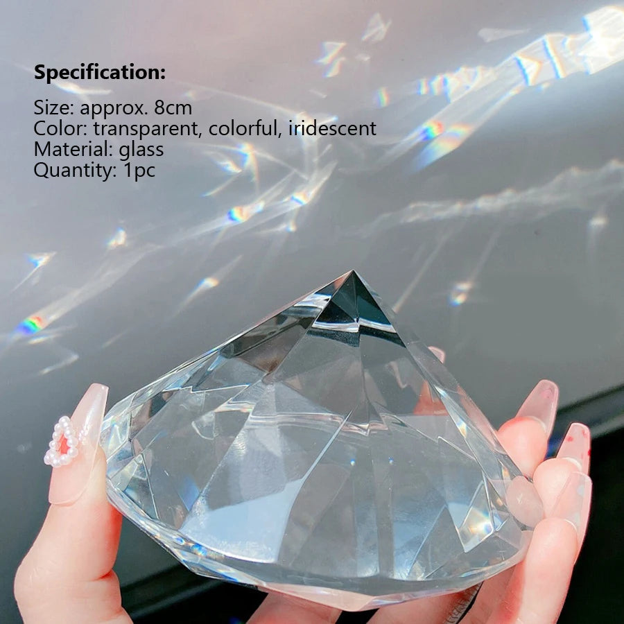 Exhibición de Arte de Uñas de Cristal Holográfico (80mm) - Diamante Iridiscente, Adorno para Sesión y Herramienta de Manicura
