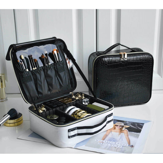Neceser Multifuncional de Viaje para Mujeres - Estuche de Maquillaje Portátil de PU