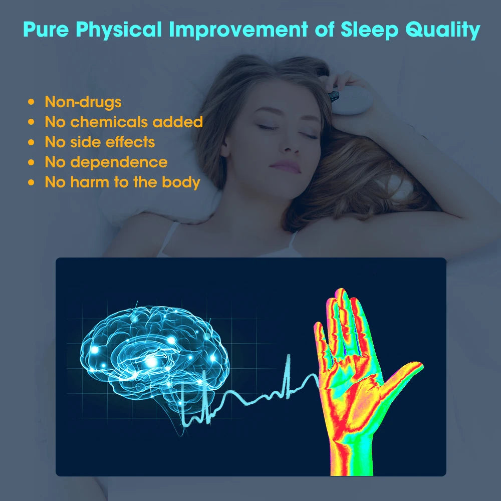 Dispositivo de Pulso EMS de Microcorriente para Alivio de Estrés y Ayuda para Dormir - Eliminador de Ansiedad, Insomnio y Relajación Mental con 15 Niveles de Intensidad
