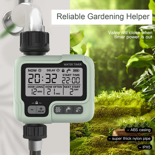 Eshico HCT-322 Temporizador de Agua Automático Digital para Jardín – Máquina de Riego Inteligente